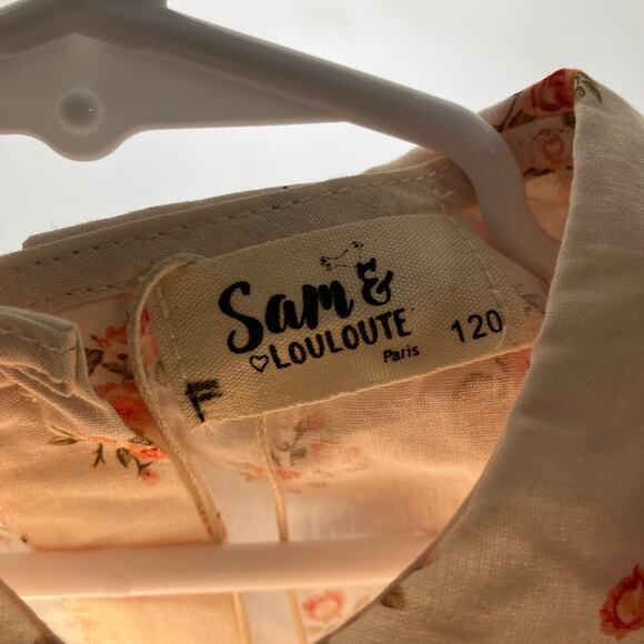 NWT SAM & LOULOUTE Elsa Dress Cream Orange Rose Floral 120 5 - Picture 3 of 4